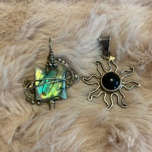 Set of 2 silver pendants